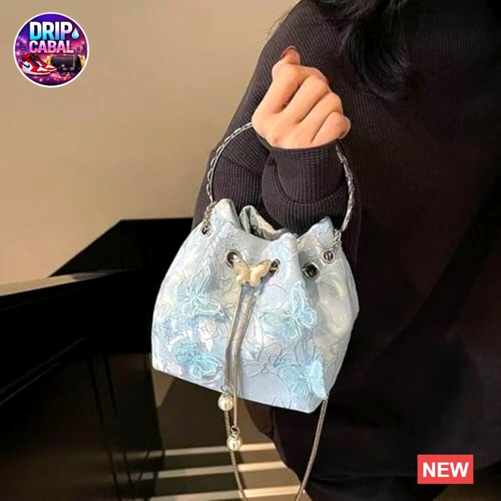 Elegant Rhinestone Evening Bag Floral Embroidery Mini Crossbody Clutch Formal - Picture 6 of 7